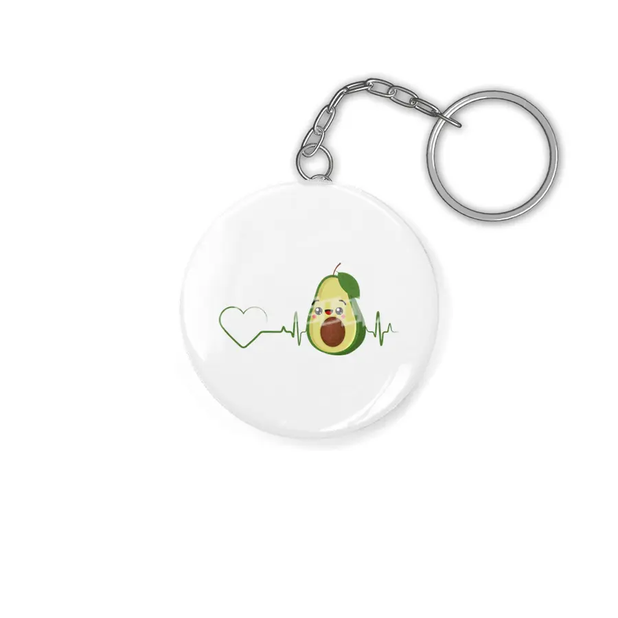 Avocado Heartbeat Avocado Vegan Men Women Design Anahtarlık