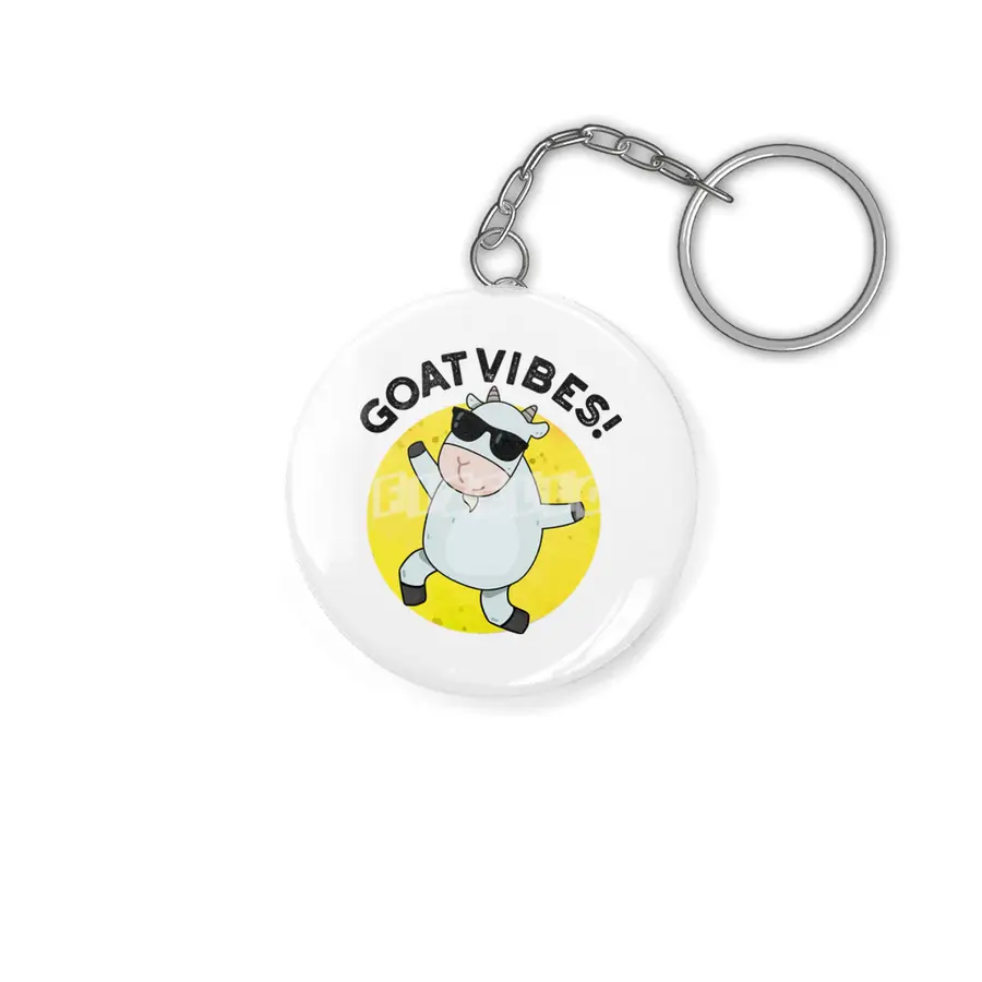 Goat Vibes Cute Good Vibes Pun Anahtarlık
