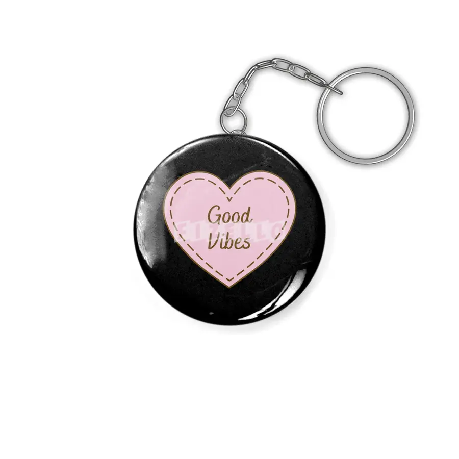 I Love Good Vibes Simple Heart Design Anahtarlık