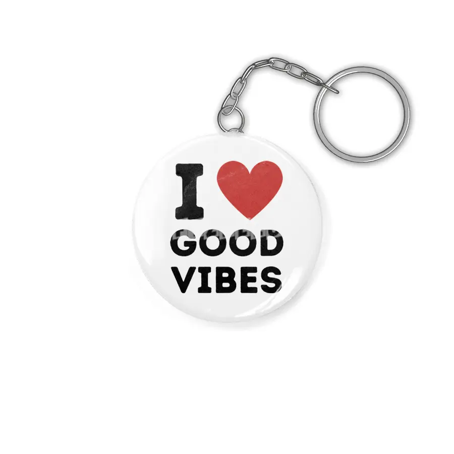 I Love Good Vibes Simple Heart Design Anahtarlık