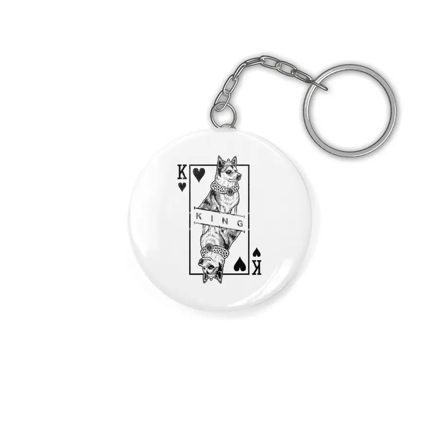 Norwegian Lundehund King Of Hearts Funny Dog Lover Pop Art Anahtarlık
