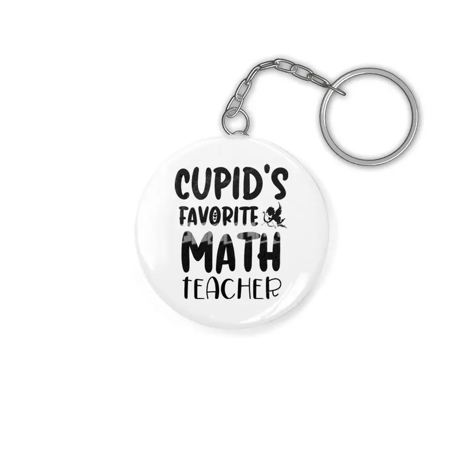 Cupids Favorite Math Teacher  Valentines Day Gift Anahtarlık