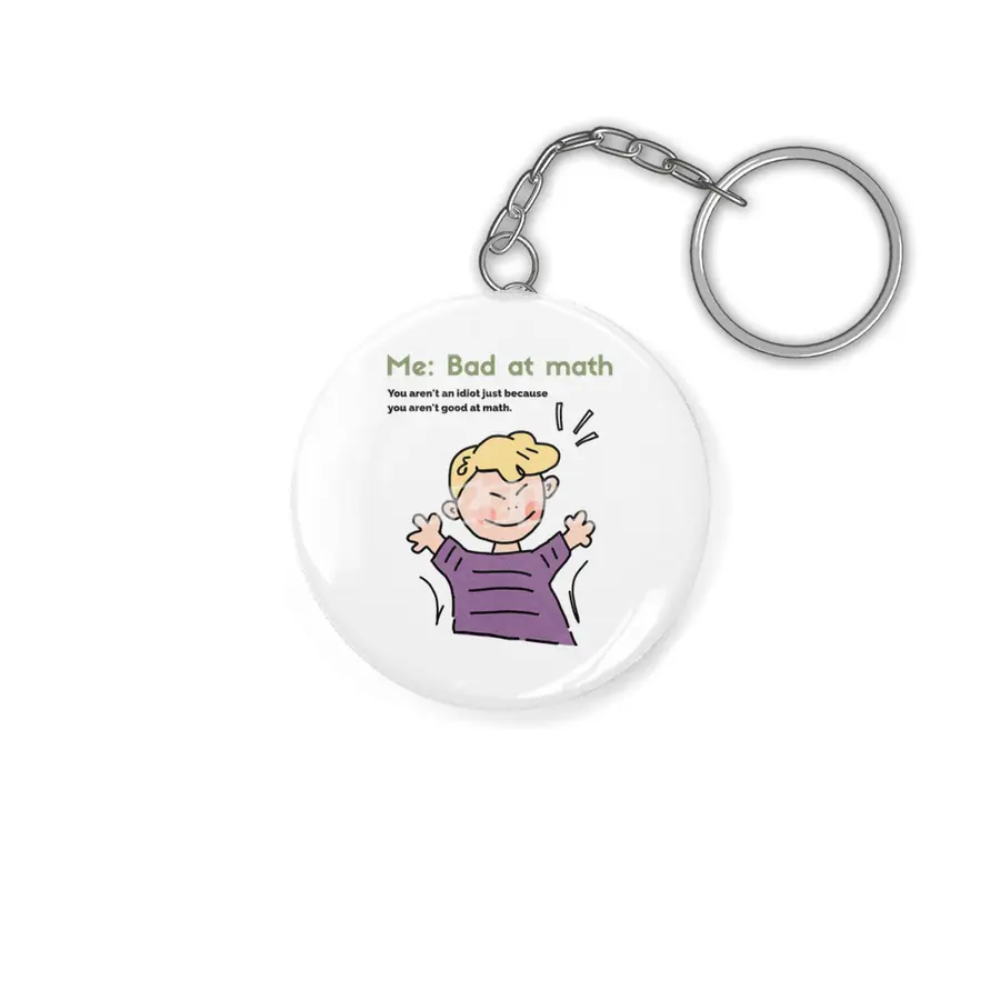 Bad at math x idiot tee Anahtarlık