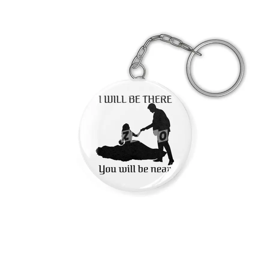 silhouette romantic couple with quotes Anahtarlık