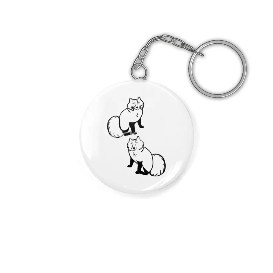 Arctic Fox couple scandinavian style Anahtarlık