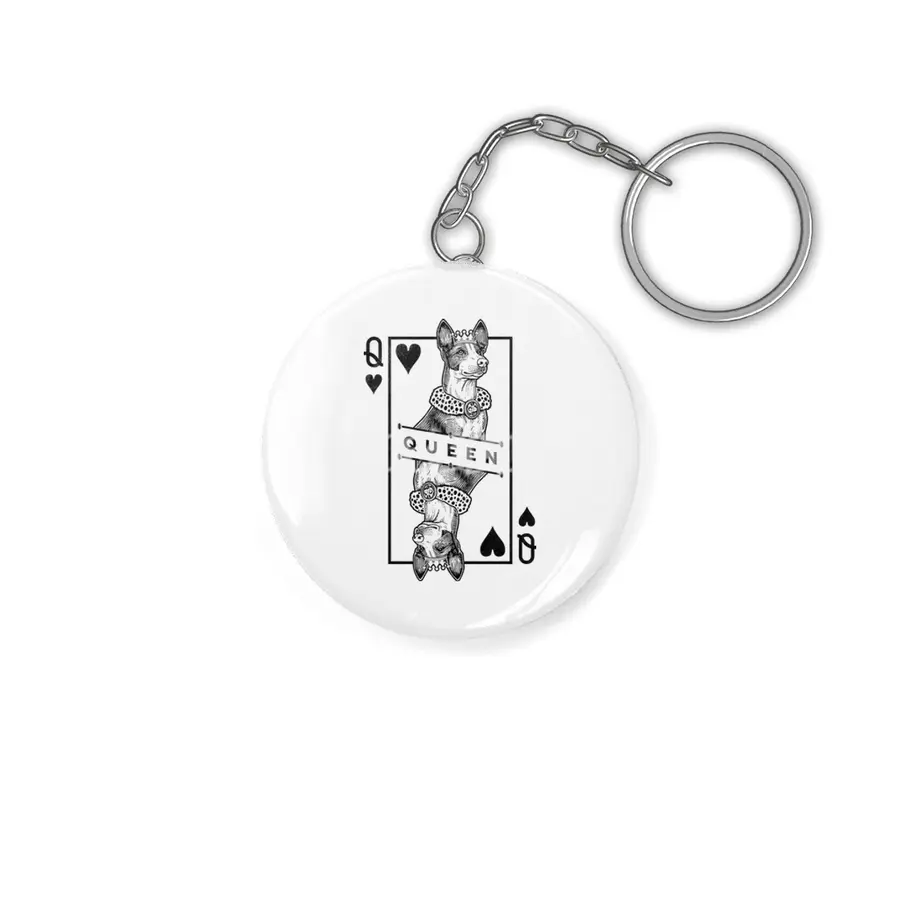 Ibizan Hound Queen Of Hearts Funny Ibiza Dog Lover Pop Art Anahtarlık