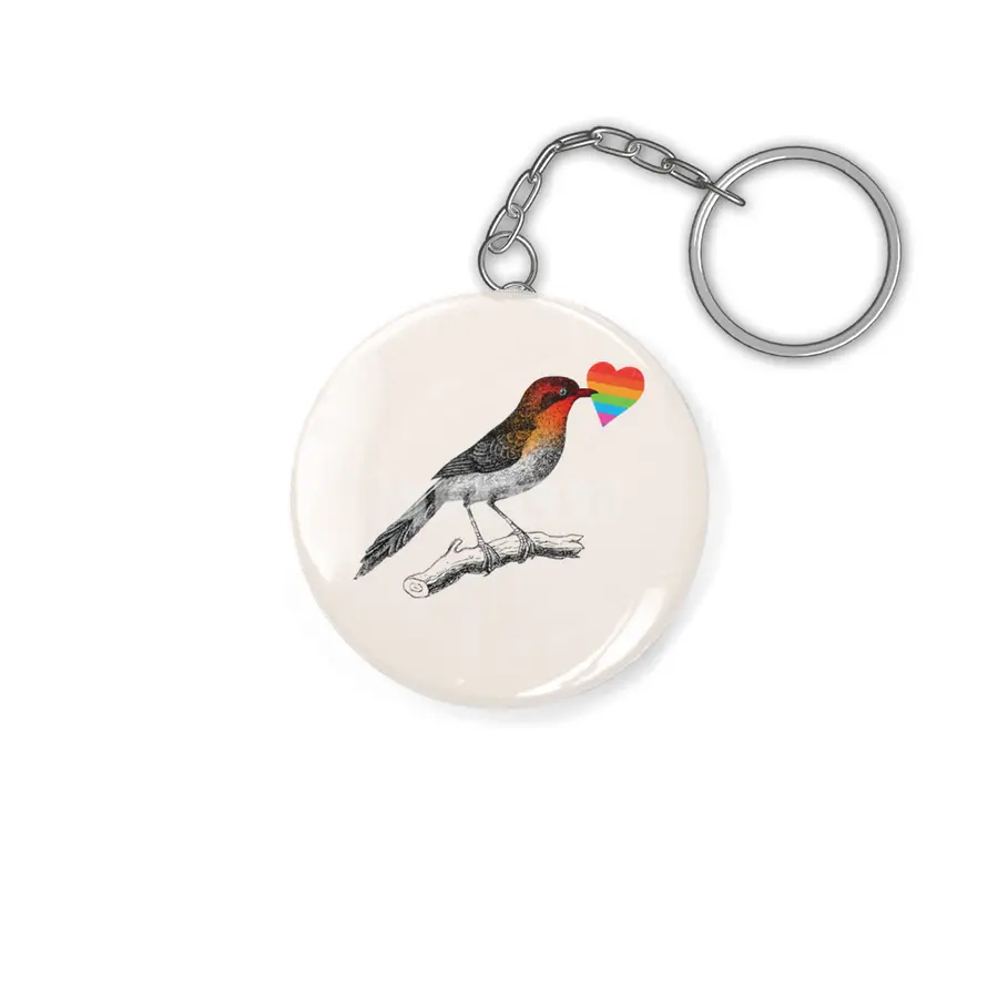 BIRD_HEART_PRIDE_COLORFUL_LOVE Anahtarlık