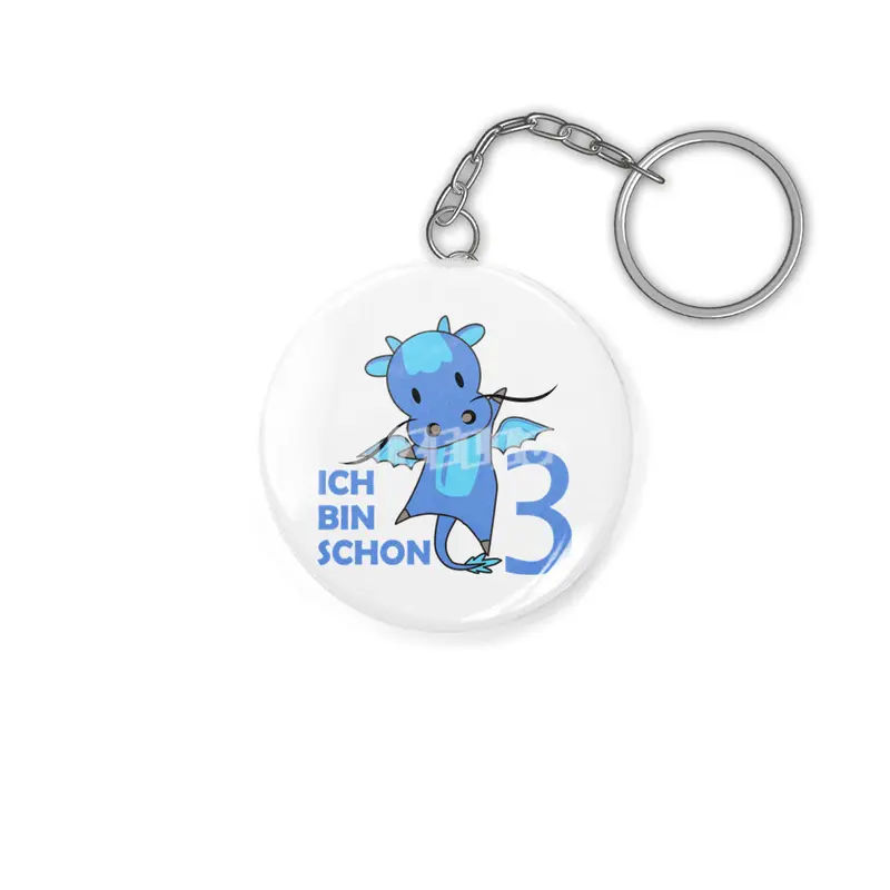 Dragon Blue Three Years Old 3rd Birthday Kids Anahtarlık