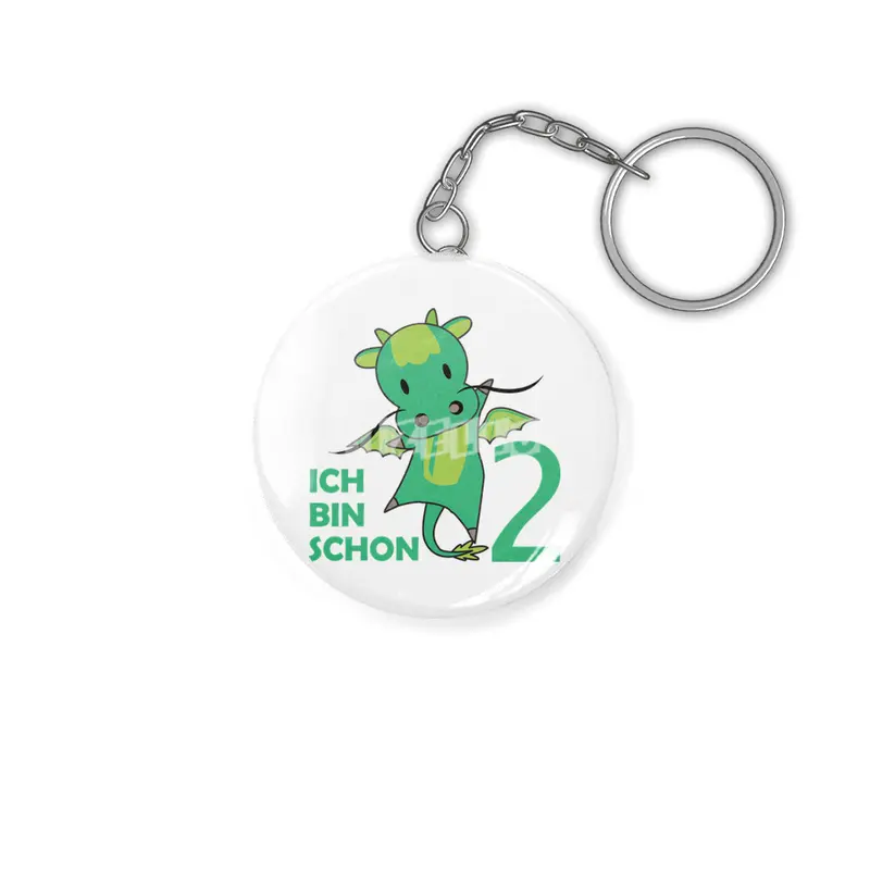 Dragon Green Two Years Old 2nd Birthday Fairy Tale Anahtarlık