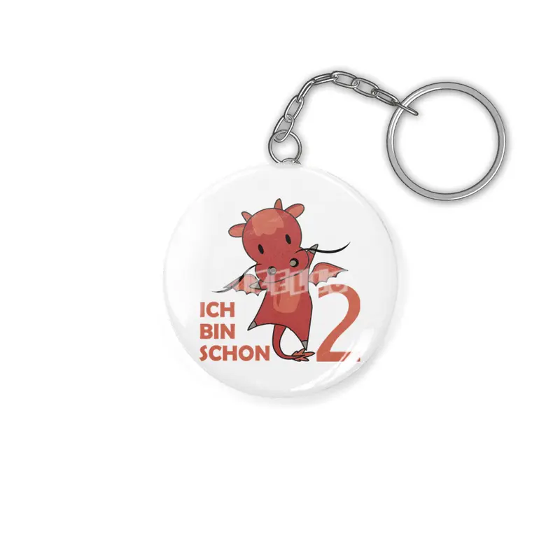 Dragon Red Two Years Old 2nd Birthday Fairy Tale Anahtarlık