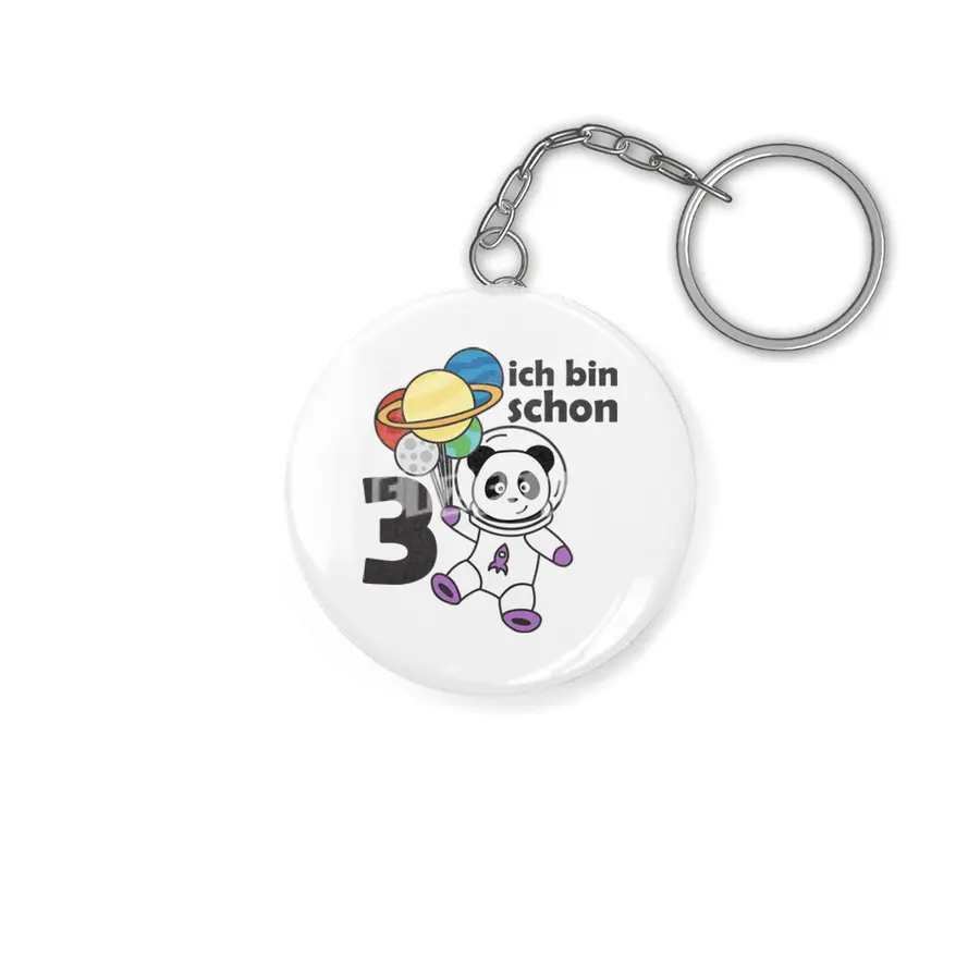 Panda Space Planet Three Years Old 3 Years Anahtarlık
