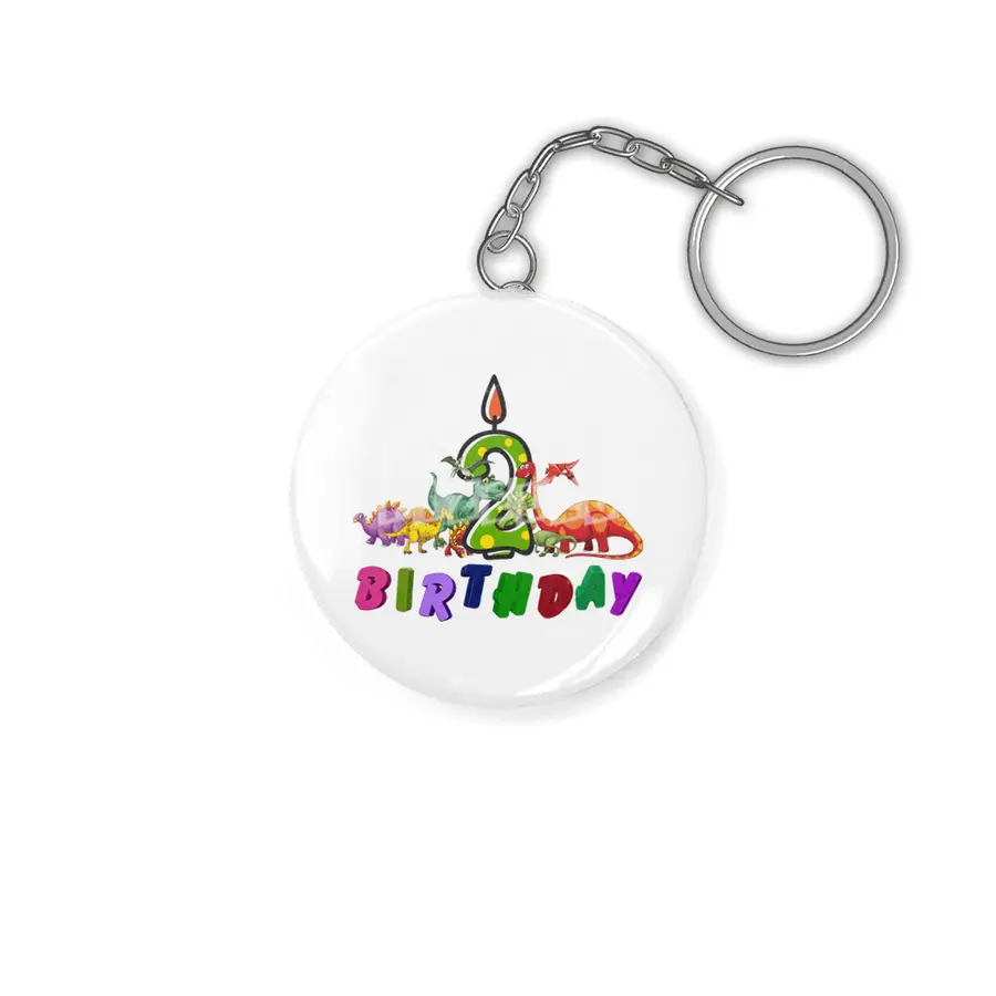 2nd Birthday Dinosaur two years old Dino Gift Boy Anahtarlık