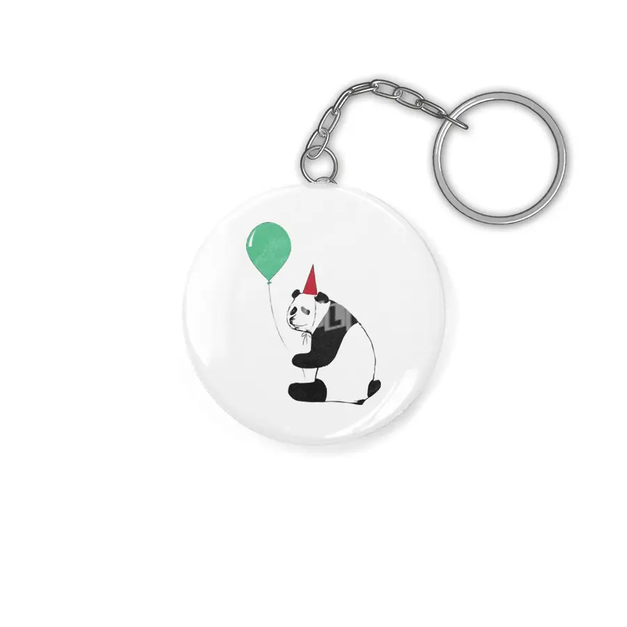 Panda with Balloon Anahtarlık