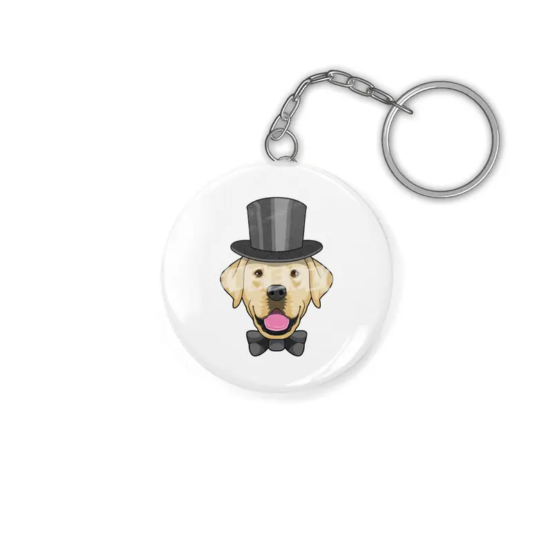 Dog as Groom with Bow Anahtarlık