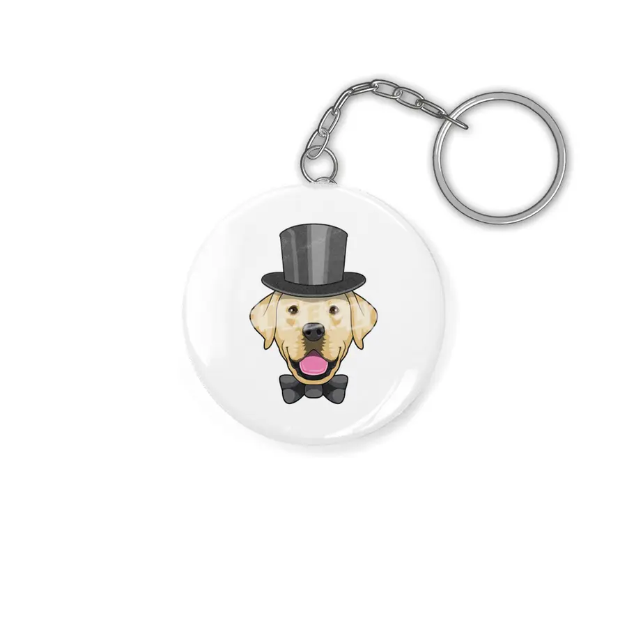 Dog as Groom with Bow Anahtarlık