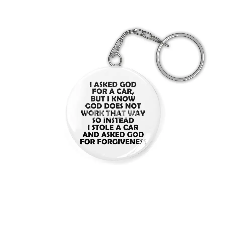 Asked God - Black Lettering Anahtarlık