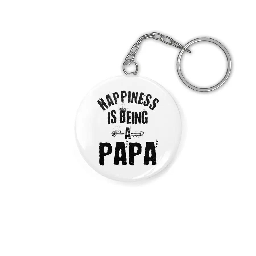 Happiness is Being a Papa Father's Day Gifts Anahtarlık