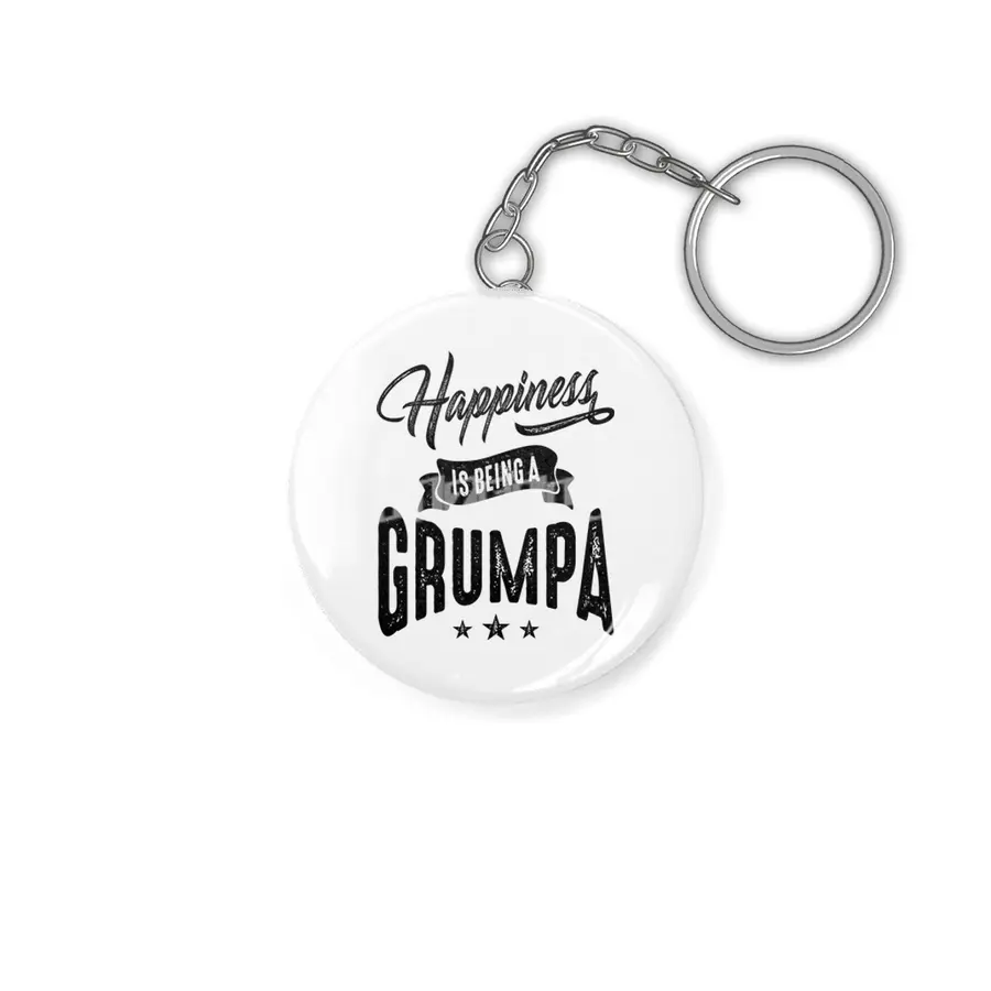 Mens Happiness is Being a Grumpa Grandpa Gift Anahtarlık