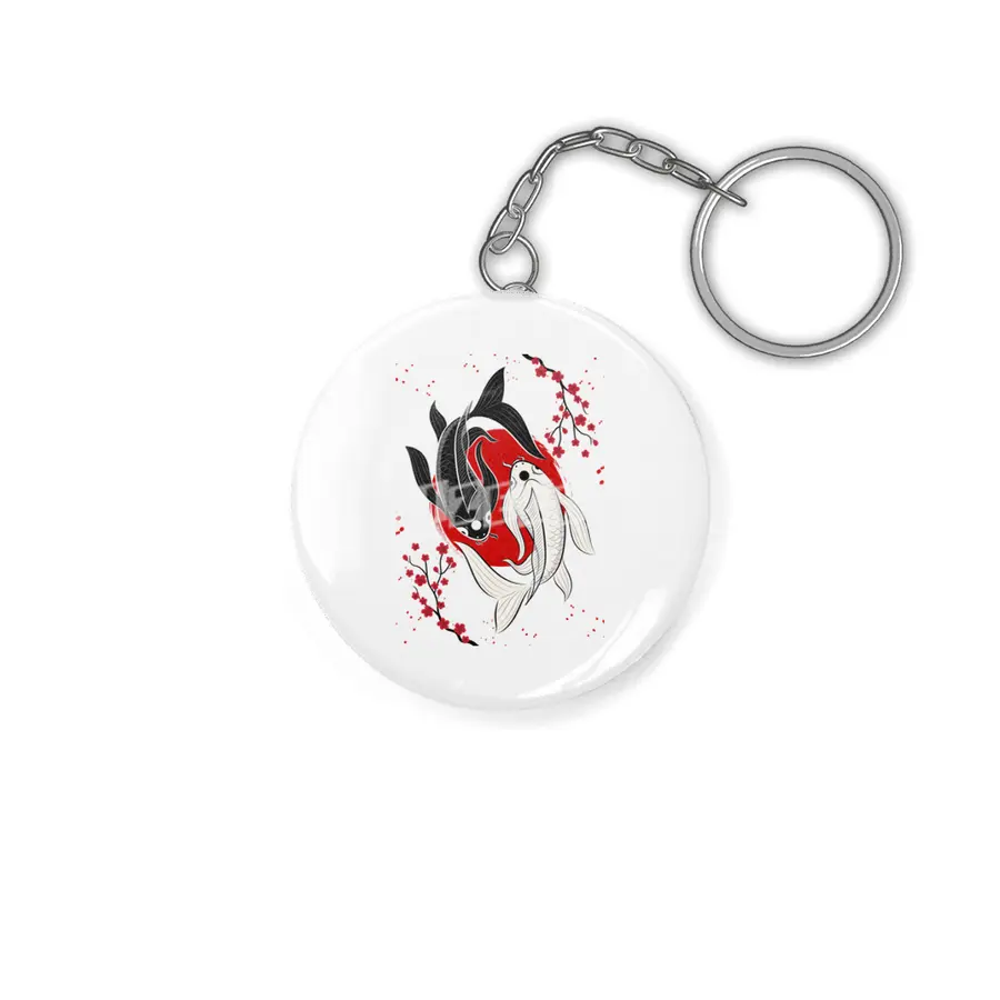 Koi Fish Yin Yang Anahtarlık