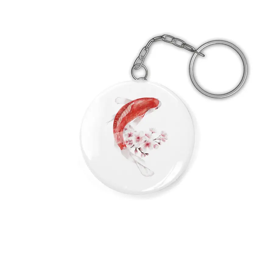 Koi Fish and Cherry Blossoms Anahtarlık