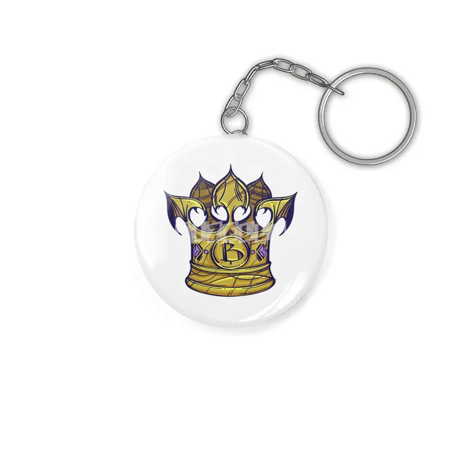 Bitcoin Crown Illustration Anahtarlık