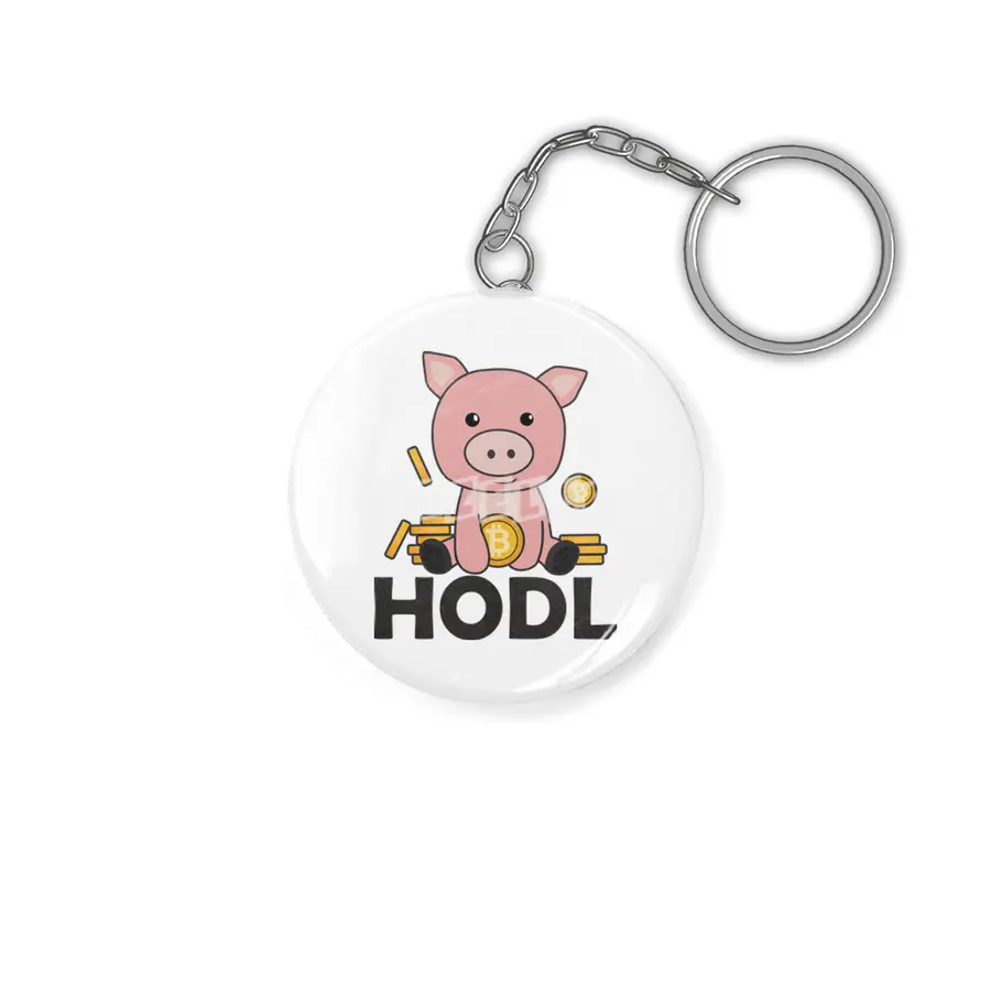 Bitcoin Piggy Bank Hodl Coins Hold Digital Anahtarlık
