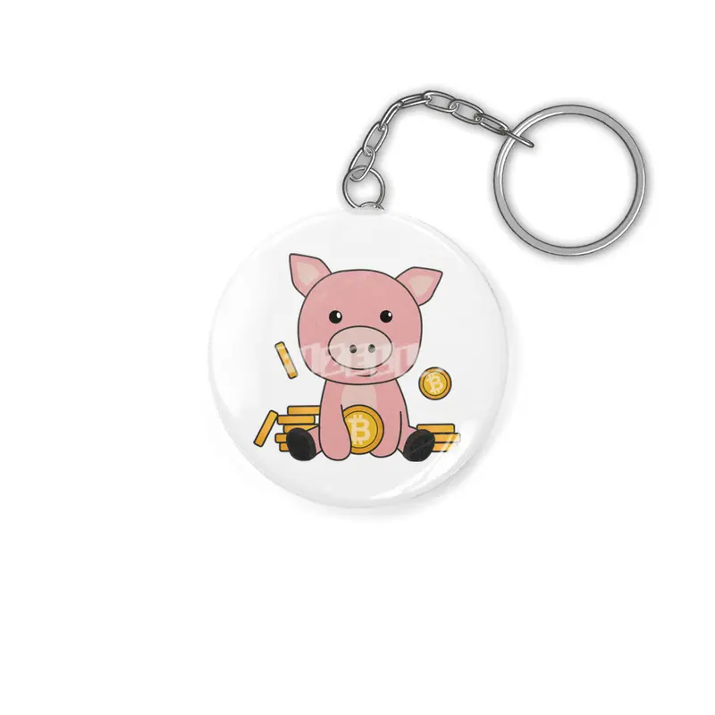 Bitcoin Piggy Bank Hodl Coins Hold Digital Anahtarlık