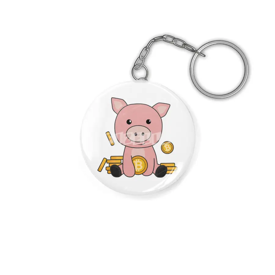 Bitcoin Piggy Bank Hodl Coins Hold Digital Anahtarlık