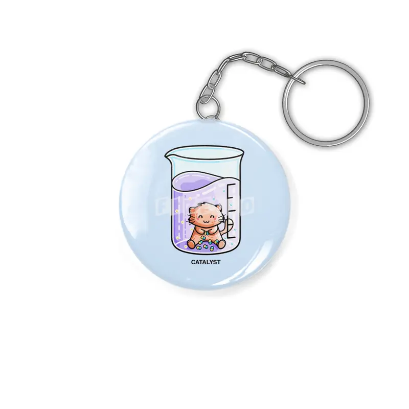 Catalyst Cute Chemistry Cat Pun Anahtarlık