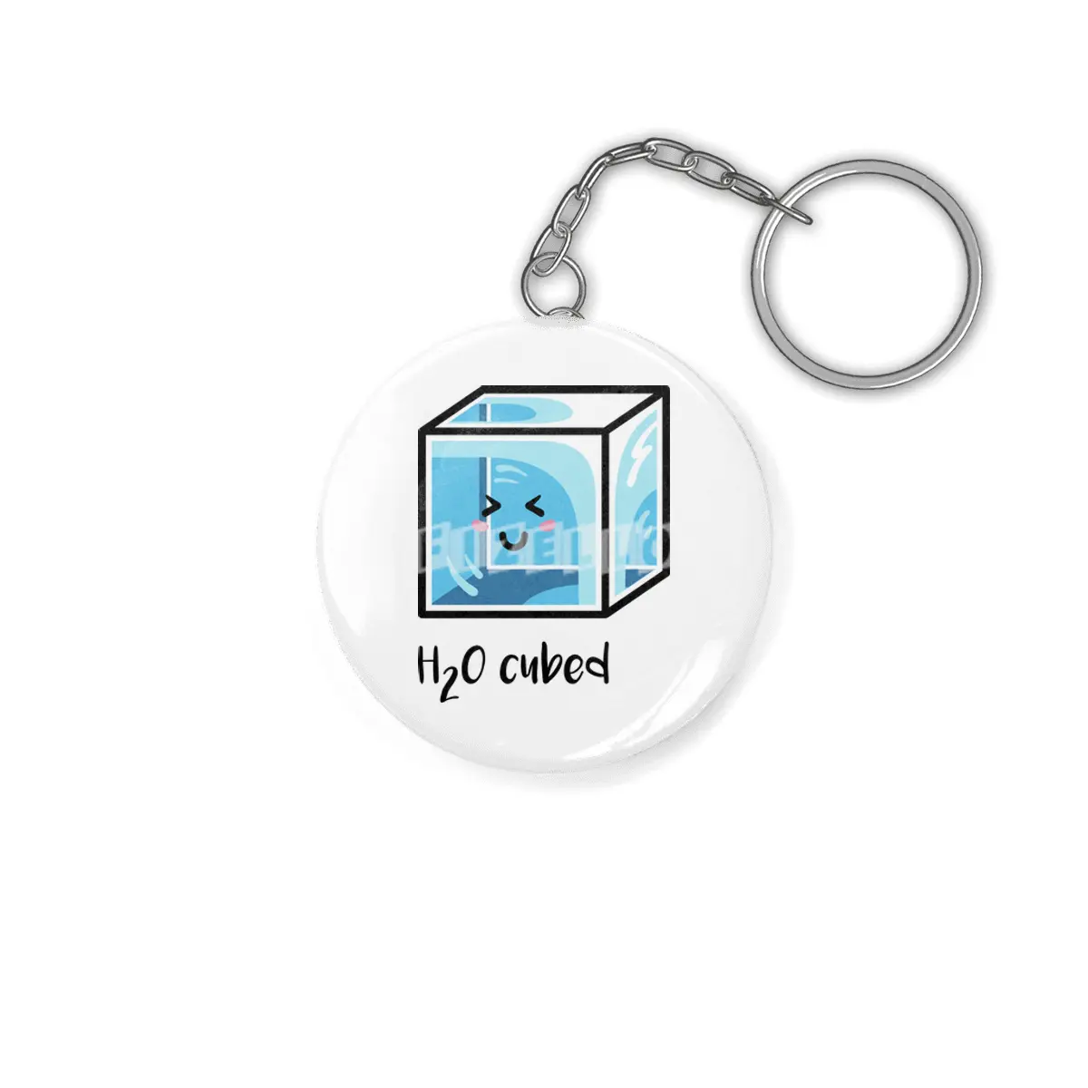 H2O Cubed Ice Block Chemistry Science Joke Anahtarlık
