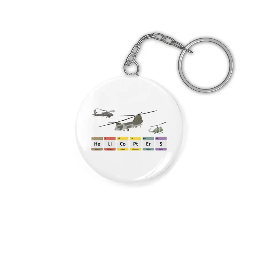 Military Helicopters Chemistry Anahtarlık