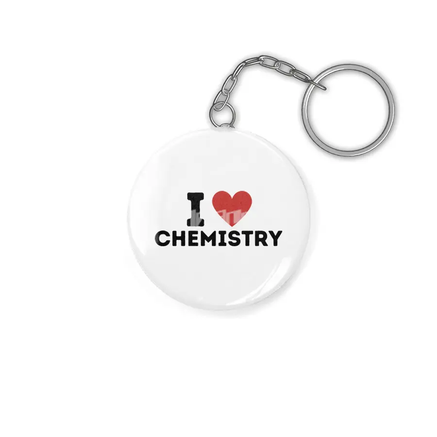 I Love Chemistry Simple Heart Design Anahtarlık