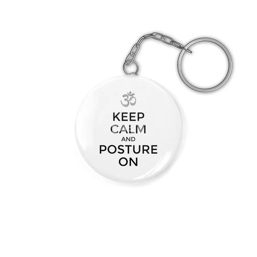 Yoga posture - keep calm Anahtarlık