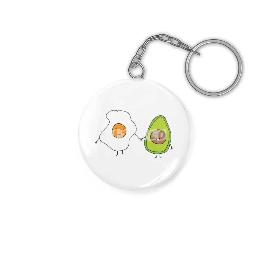 Egg and Avocado Friends Anahtarlık