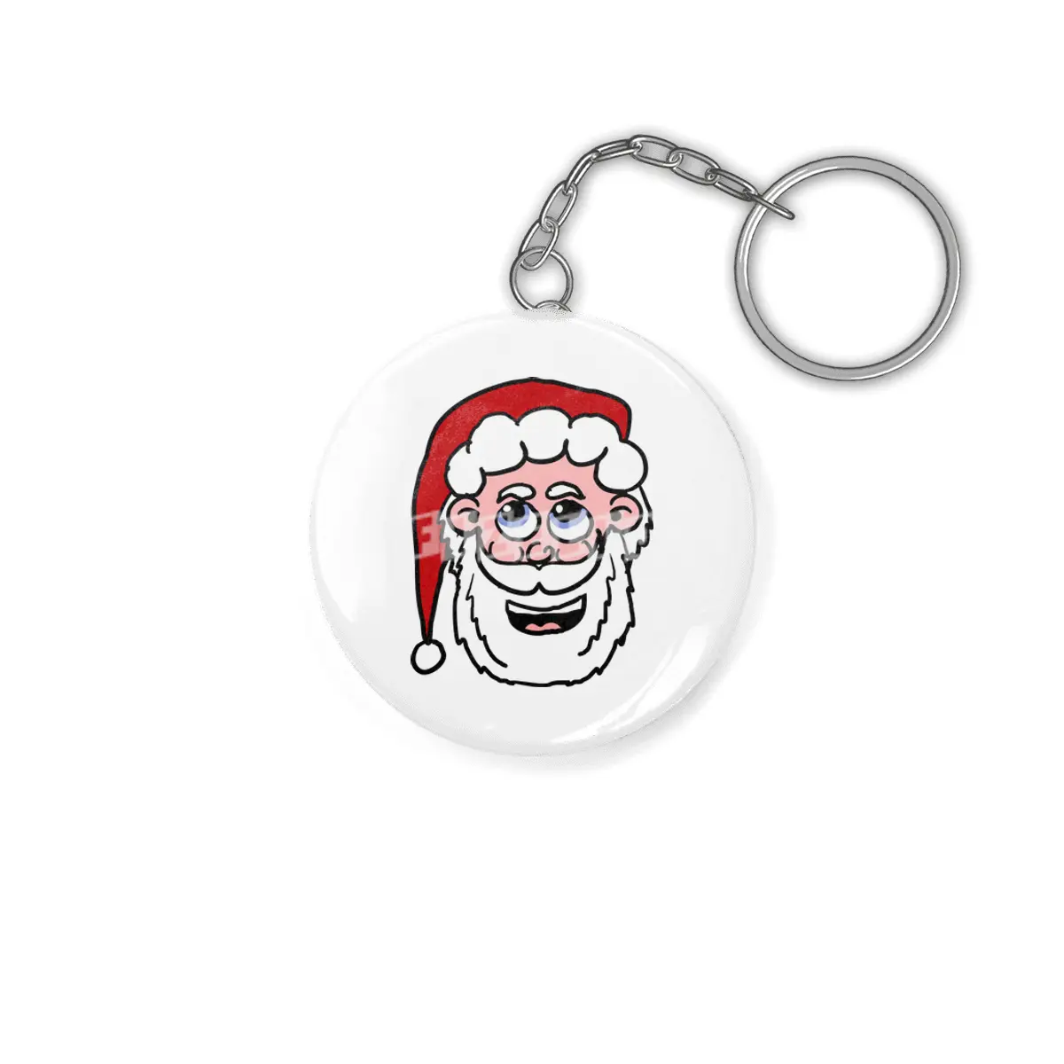 Cartoon Santa Head Anahtarlık