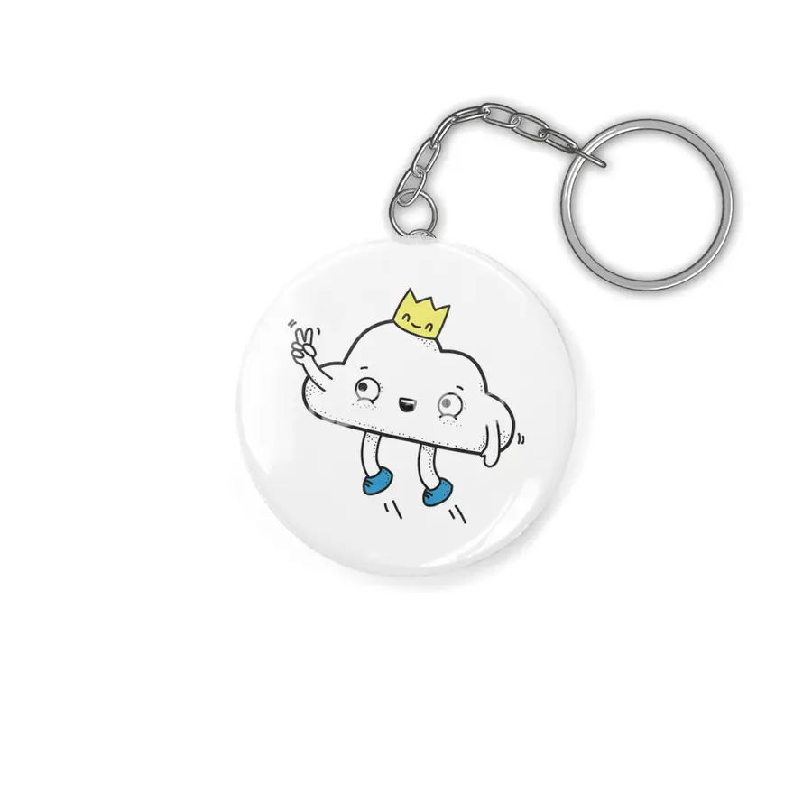 happy little cloud Anahtarlık