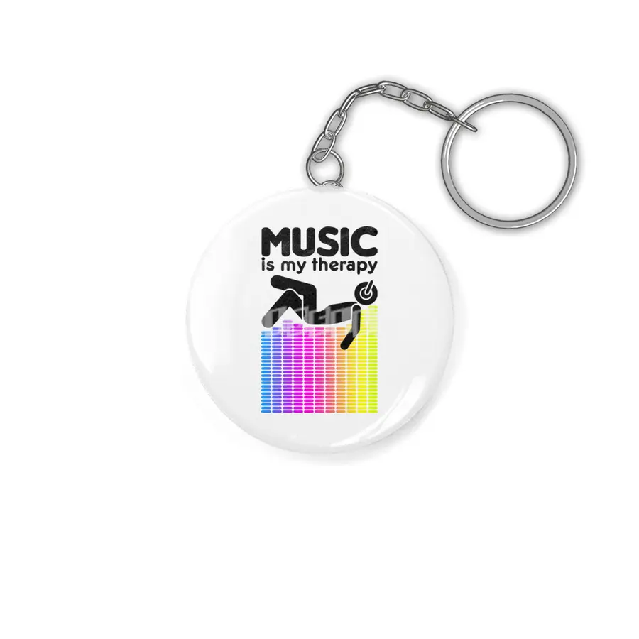 Music Is My Therapy Equalizer DJ Rainbow Sound Engineer Anahtarlık
