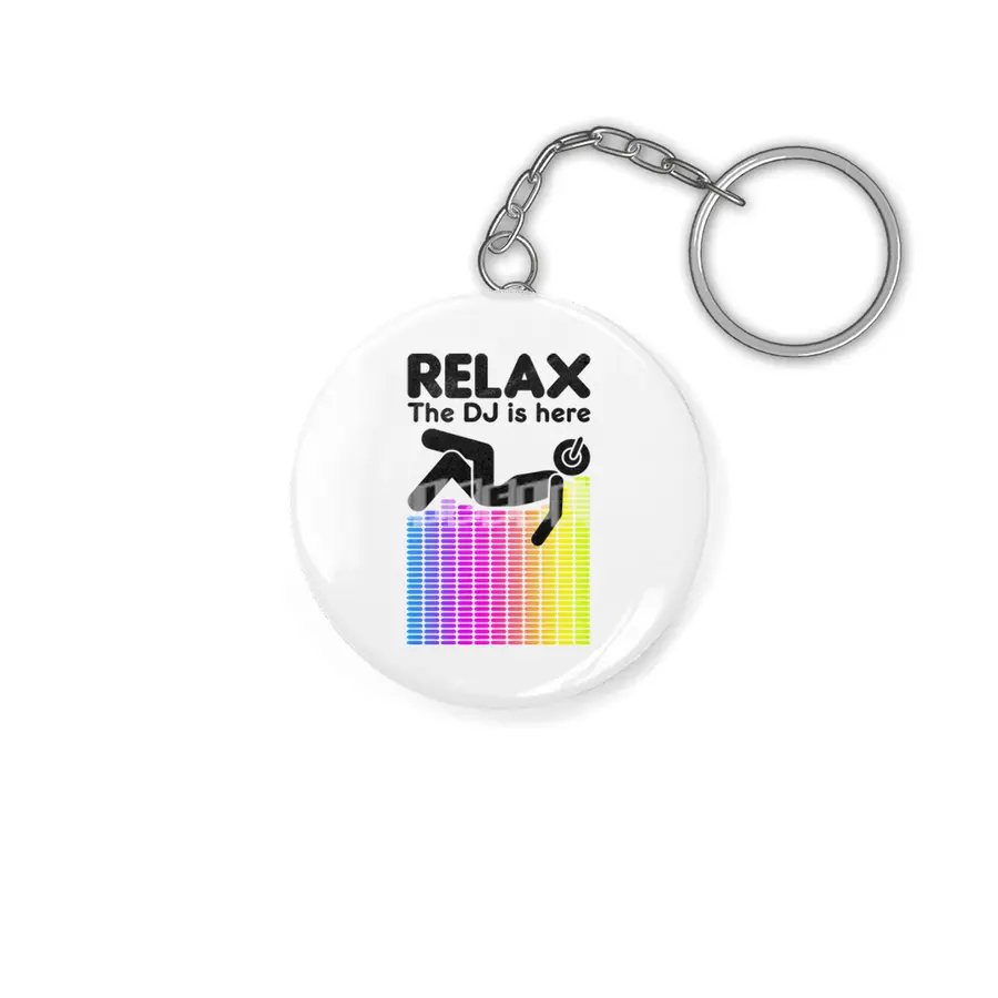 Relax The DJ Is Here Equalizer DJ Rainbow Sound Engineer Anahtarlık