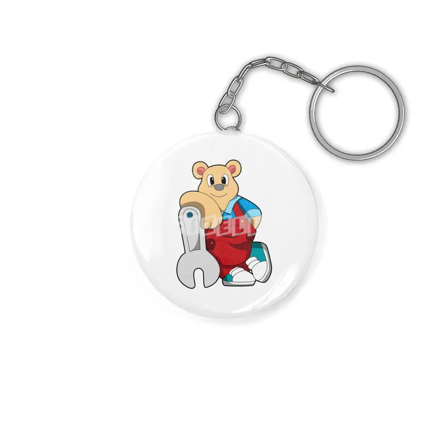 Bear as Mechatronics engineer with Wrench Anahtarlık