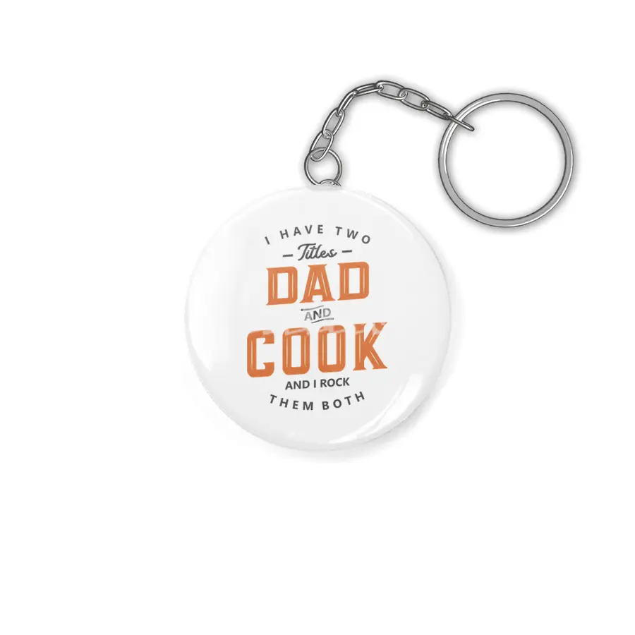 Dad and Cook Funny Job Title Profession Birthday Worker Anahtarlık