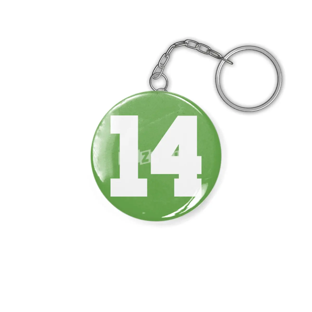 White Number 14 Anahtarlık