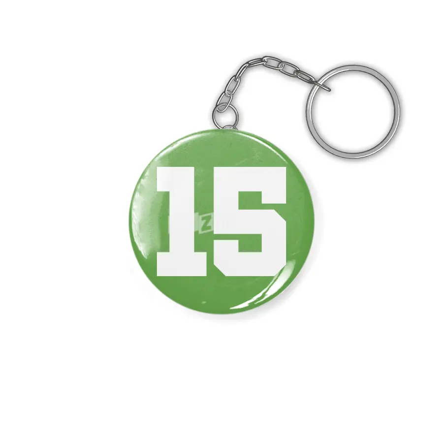 White Number 15 Anahtarlık