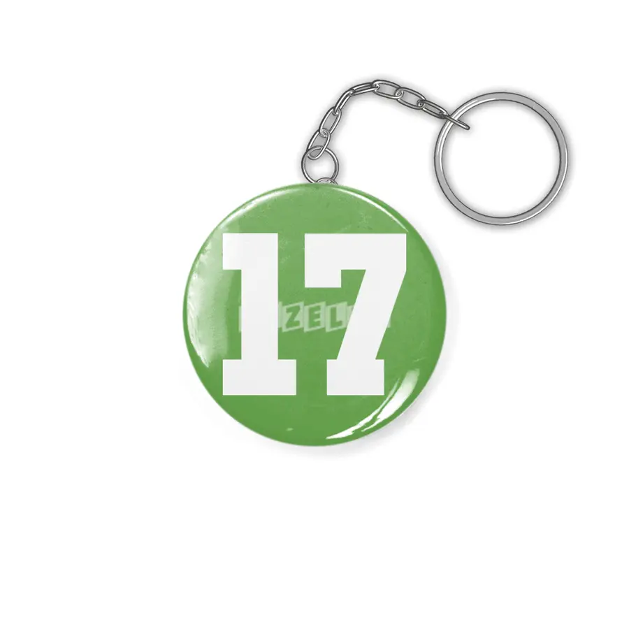 White Number 17 Anahtarlık
