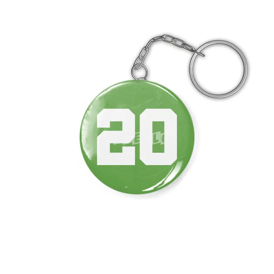 White Number 20 Anahtarlık