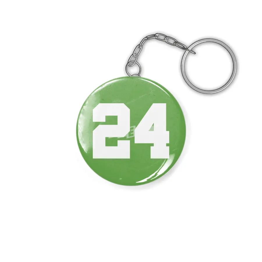 White Number 24 Anahtarlık
