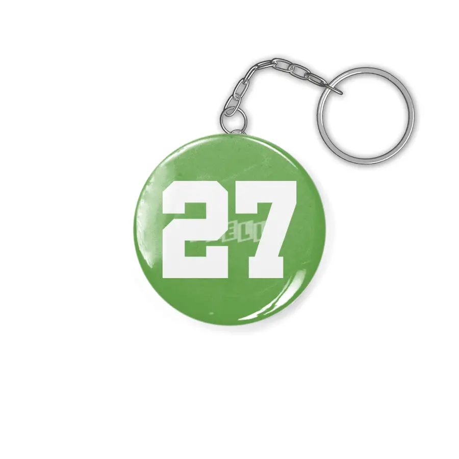 White Number 27 Anahtarlık
