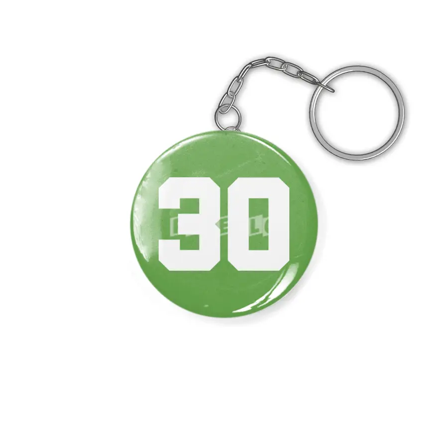 White Number 30 Anahtarlık