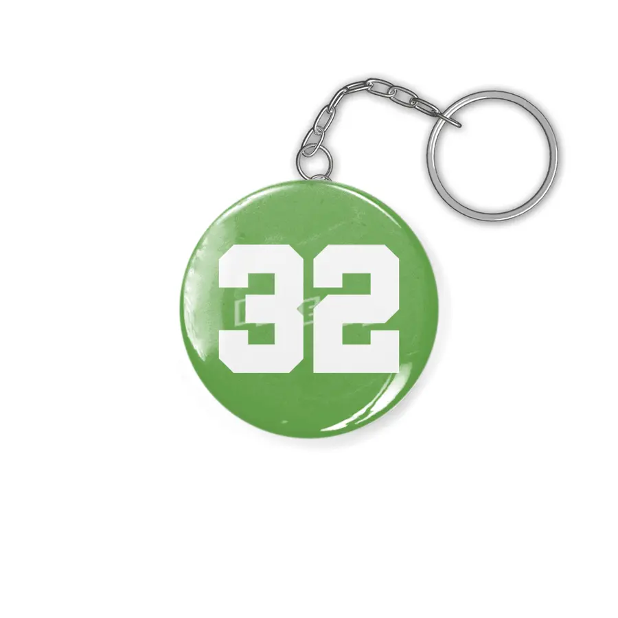 White Number 32 Anahtarlık
