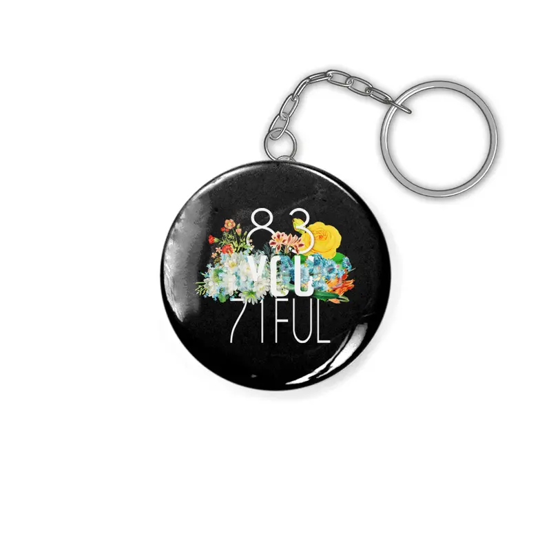 Be You Tiful Numbers and Flowers Anahtarlık