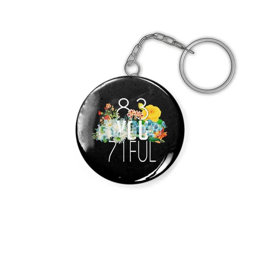Be You Tiful Numbers and Flowers Anahtarlık
